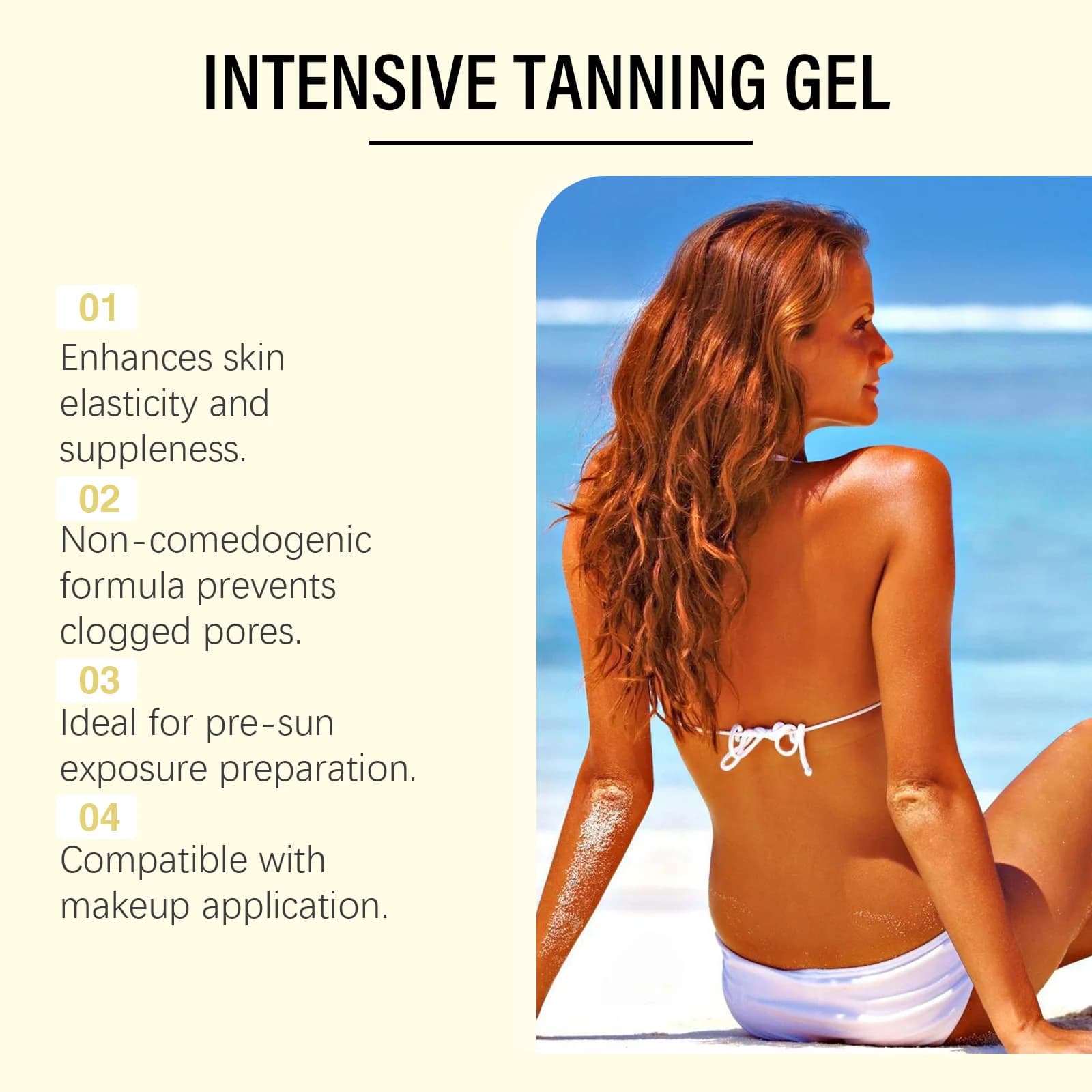 Gel de bronzage carotte hydratant léger à absorption rapide Gel bronzant