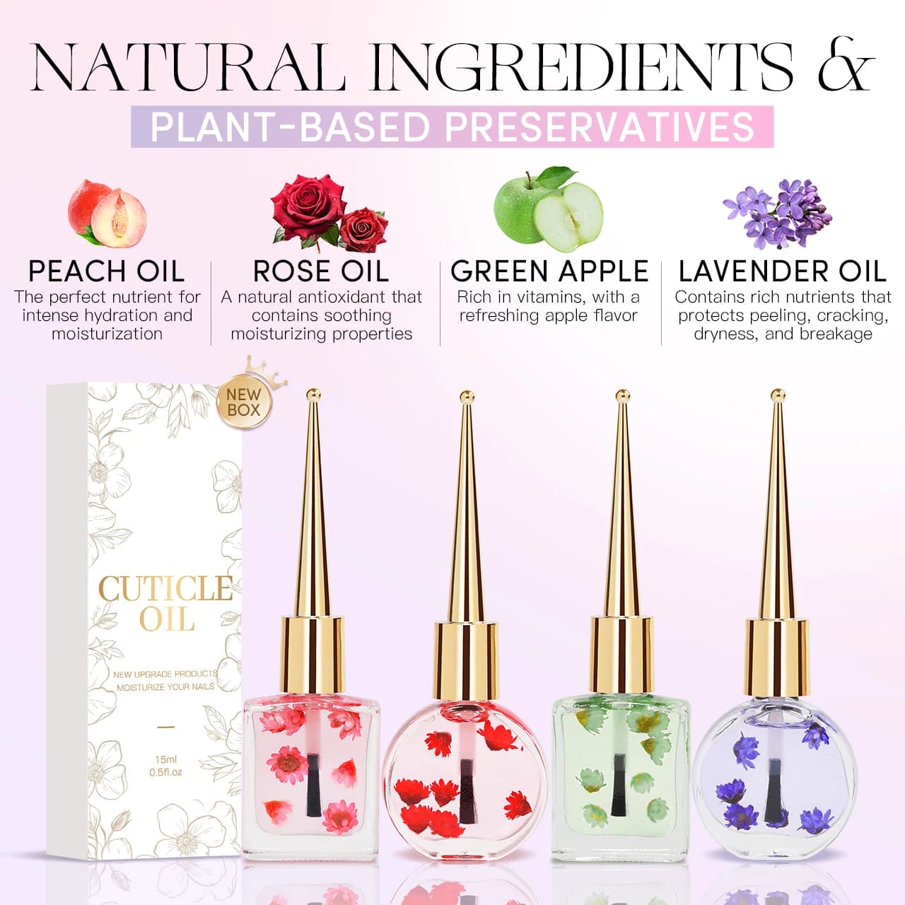 IDadvocate COLOR-Huile parfumée pour le soin des ongles, huile naturelle avec de vraies fleurs, 15ml, bio, N64