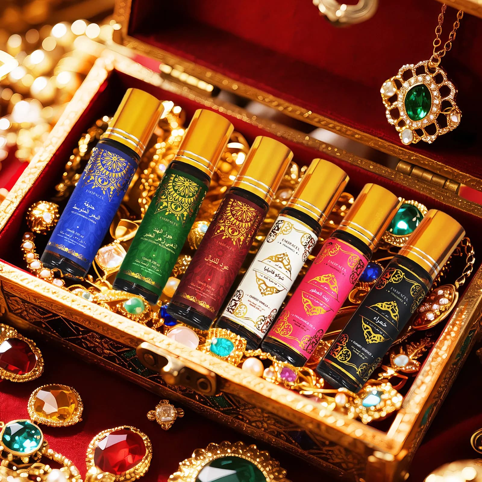 8PC/1PC 10ml Huiles essentielles en roll-on Cadeau Eid al-Fitr Humidificateur Six parfums longue durée
