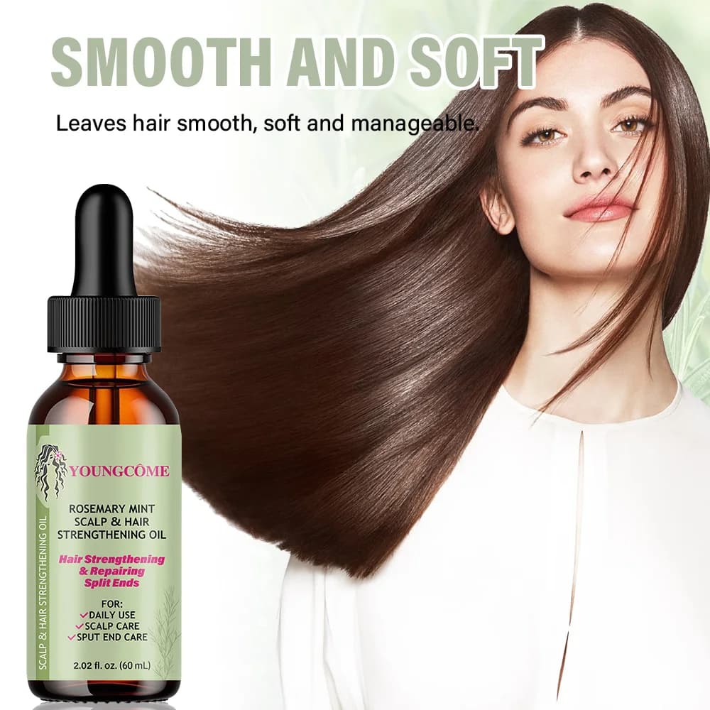 Huile essentielle de soin capillaire au romarin, nourrit, répare les fentes, sèche tous les Types, améliore la qualité des cheveux, rendant les cheveux plus lisses, plus brillants