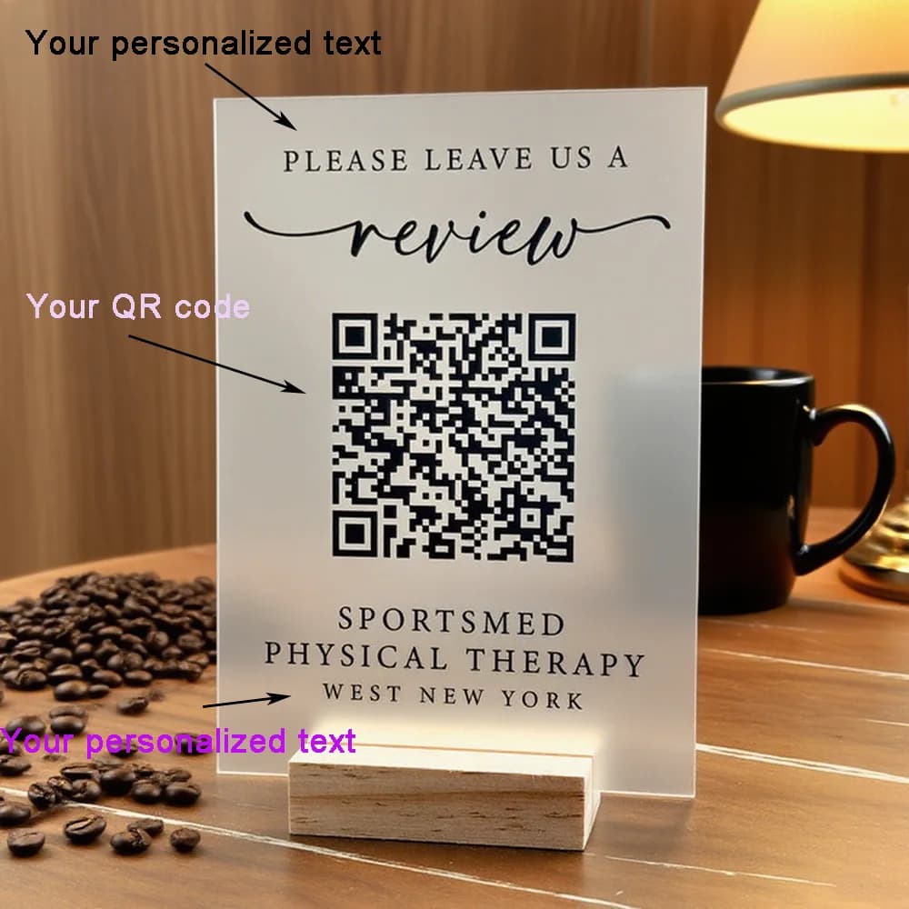 Personnalisation personnalisée Code QR Carte acrylique Collection