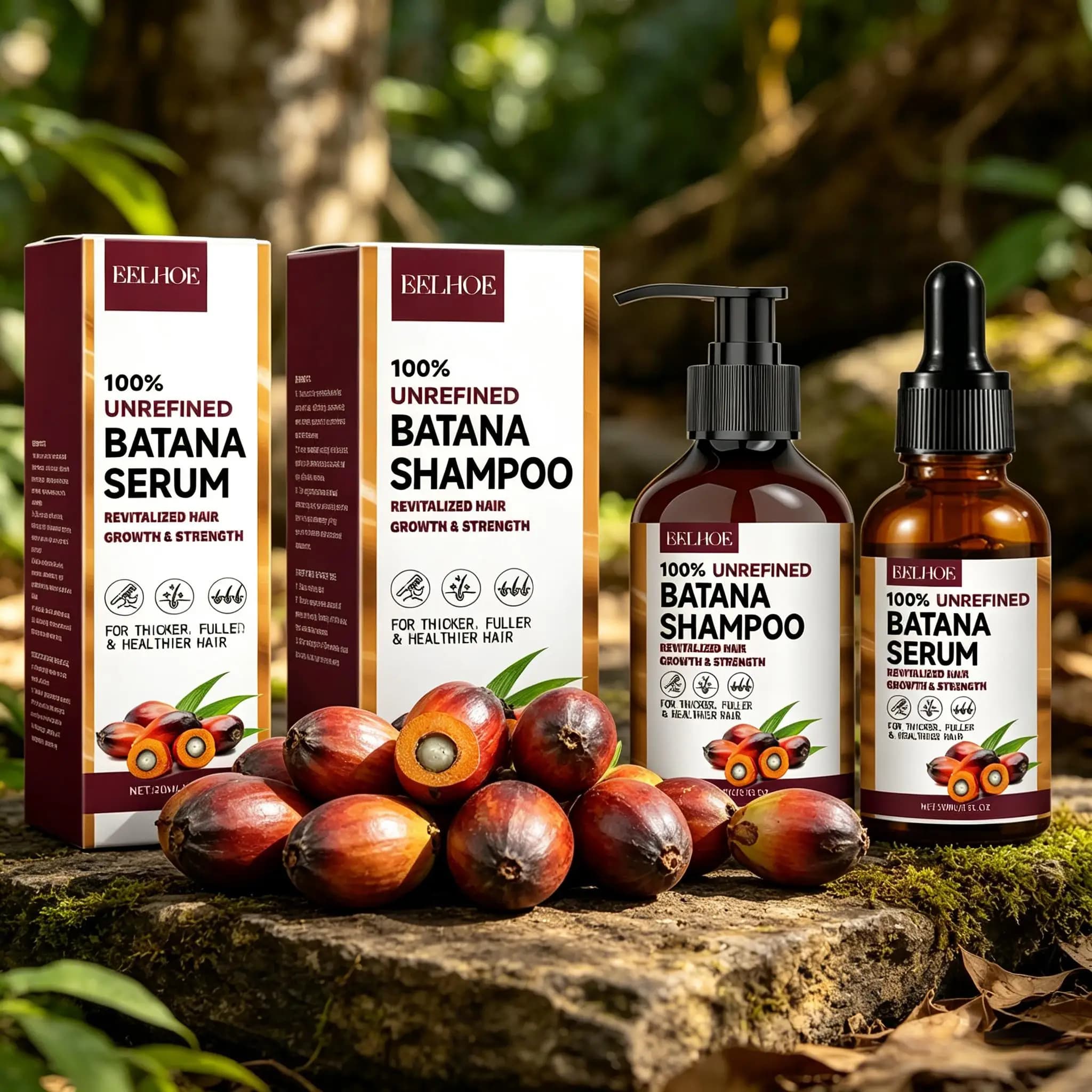 Shampoo à l'huile de Batana, nettoyage en profondeur, hydratant, lissant, anti-frisottis, réparation des cheveux abîmés, régulation du sébum du cuir chevelu, repousse des cheveux, ensemble de soins ca