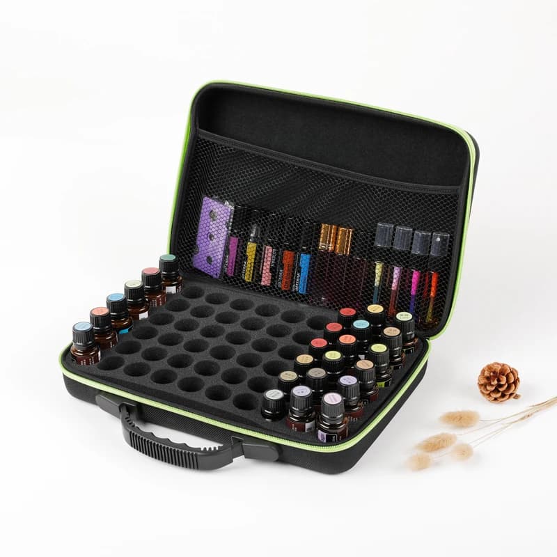 Mallette de rangement d'huiles essentielles pour DoTERRA 60 emplacements 10ML 15ML, sacs de rangement d'huiles essentielles pour bouteilles à roulettes, voyage à fermeture éclair