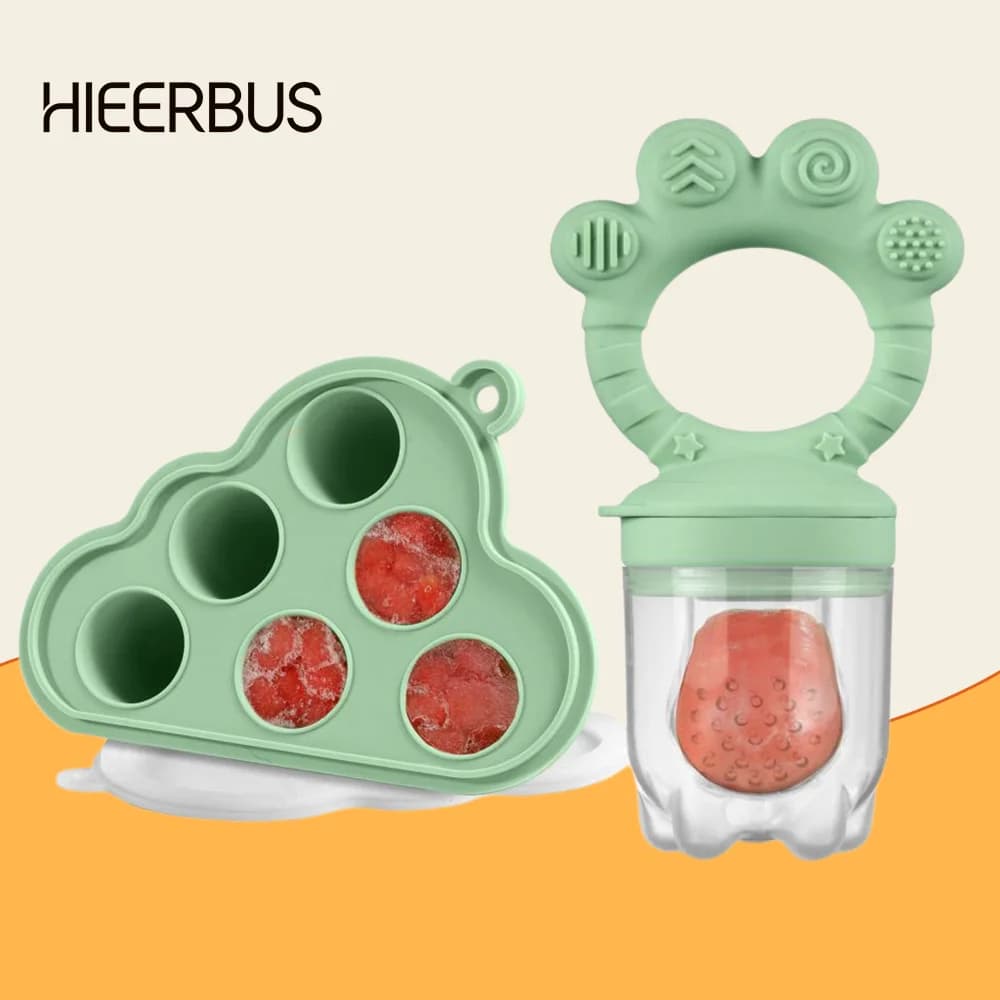 Alimentateur de fruits pour bébé et plateau de congélation combinés, moules à sucettes glacées pour lait maternel, distributeur de nourriture en silicone sans BPA, auto-alimentation pour nourrissons,