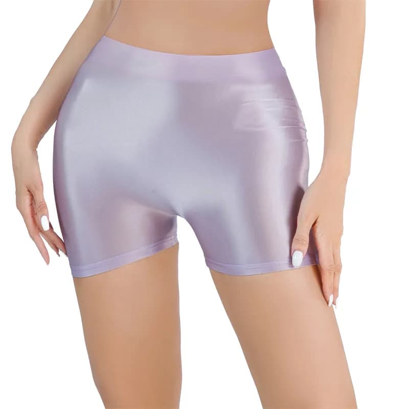 Short transparent sexy brillant à l'huile pour femme, coupe couvertes, pantalon de yoga sans couture, bas de sport décontracté pour la maison, adapté à AqFitness