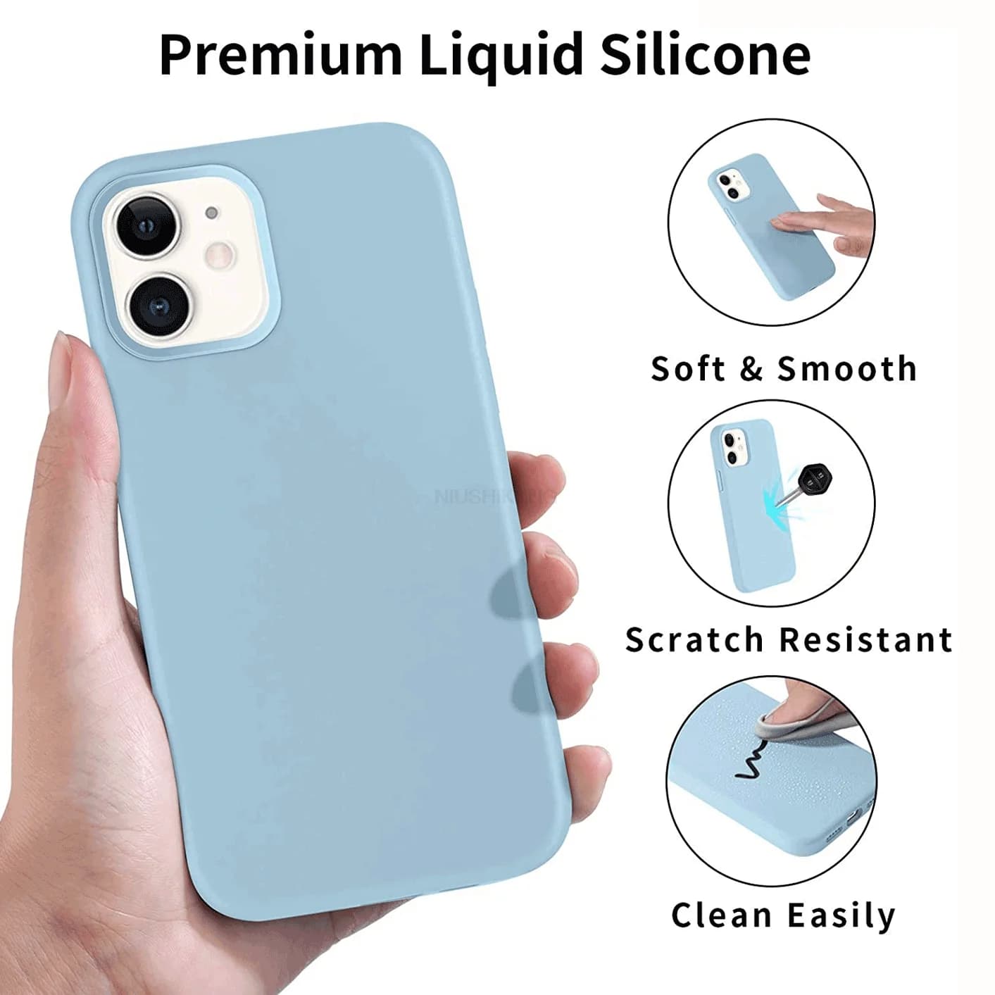Coque en Silicone liquide pour Apple iPhone 15 16 14 13 12 11 17 Pro Max 17 Air 16 Plus