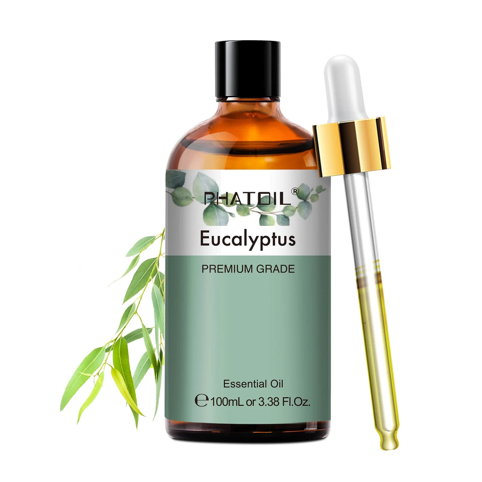 PHATOIL 100ml Huile Essentielle Premium Bois de Santal Lavande Eucalyptus Menthe Poivrée Citronnelle Vanille Huiles Essentielles d'Aromathérapie