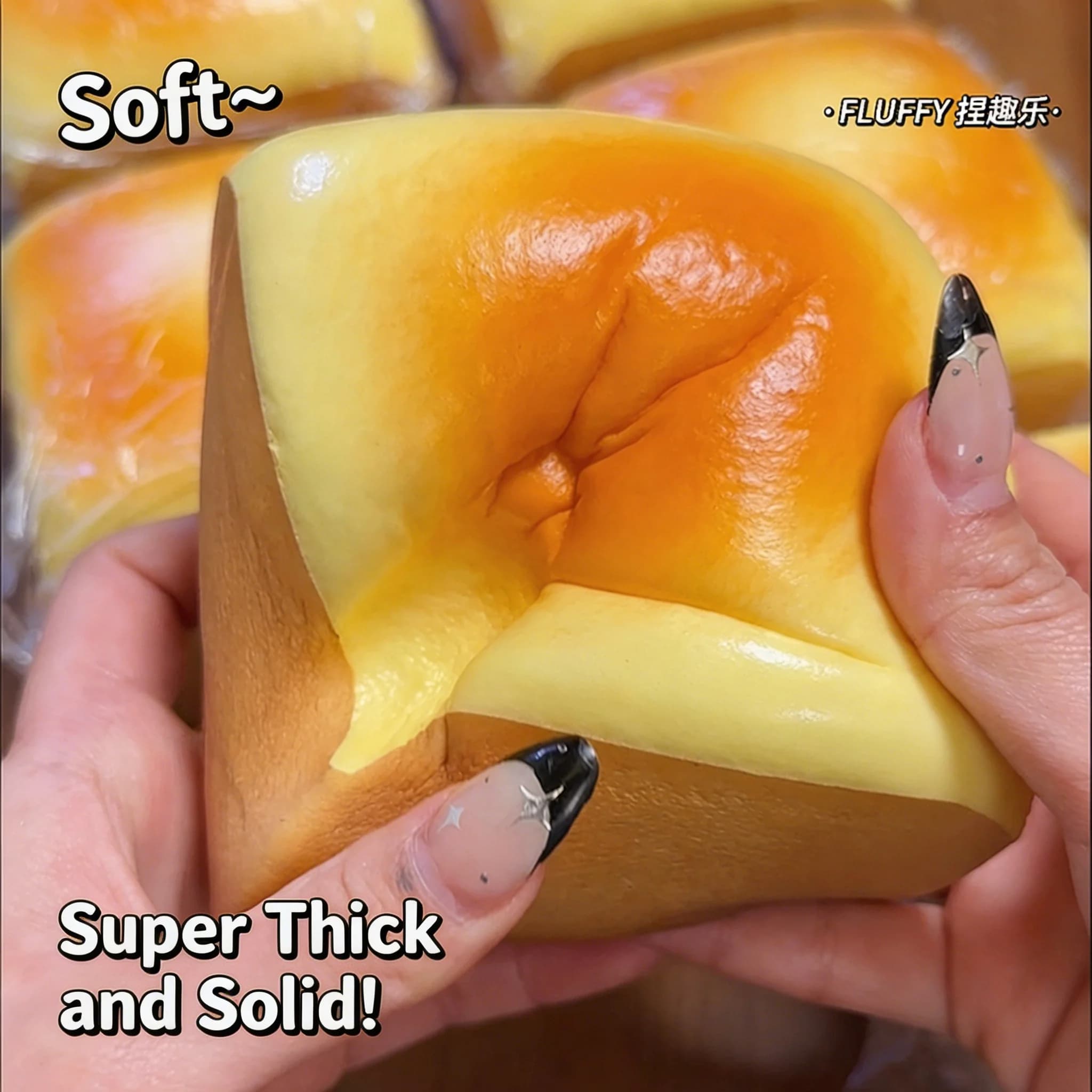 Jouet Squishy en PU en forme de Pain au Fromage Grille-Pain Épais, à Remontée Lente et Moelleux, Anti-Stress, ASMR, Décompression, Ornement de Bureau et de Farce