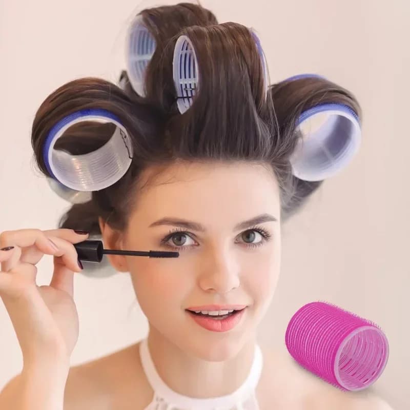 Bigoudis à cheveux auto-agrip crochet bigoudis rouleau sans chaleur Salon Dressing bigoudis taille Jumbo outils de coiffure collants
