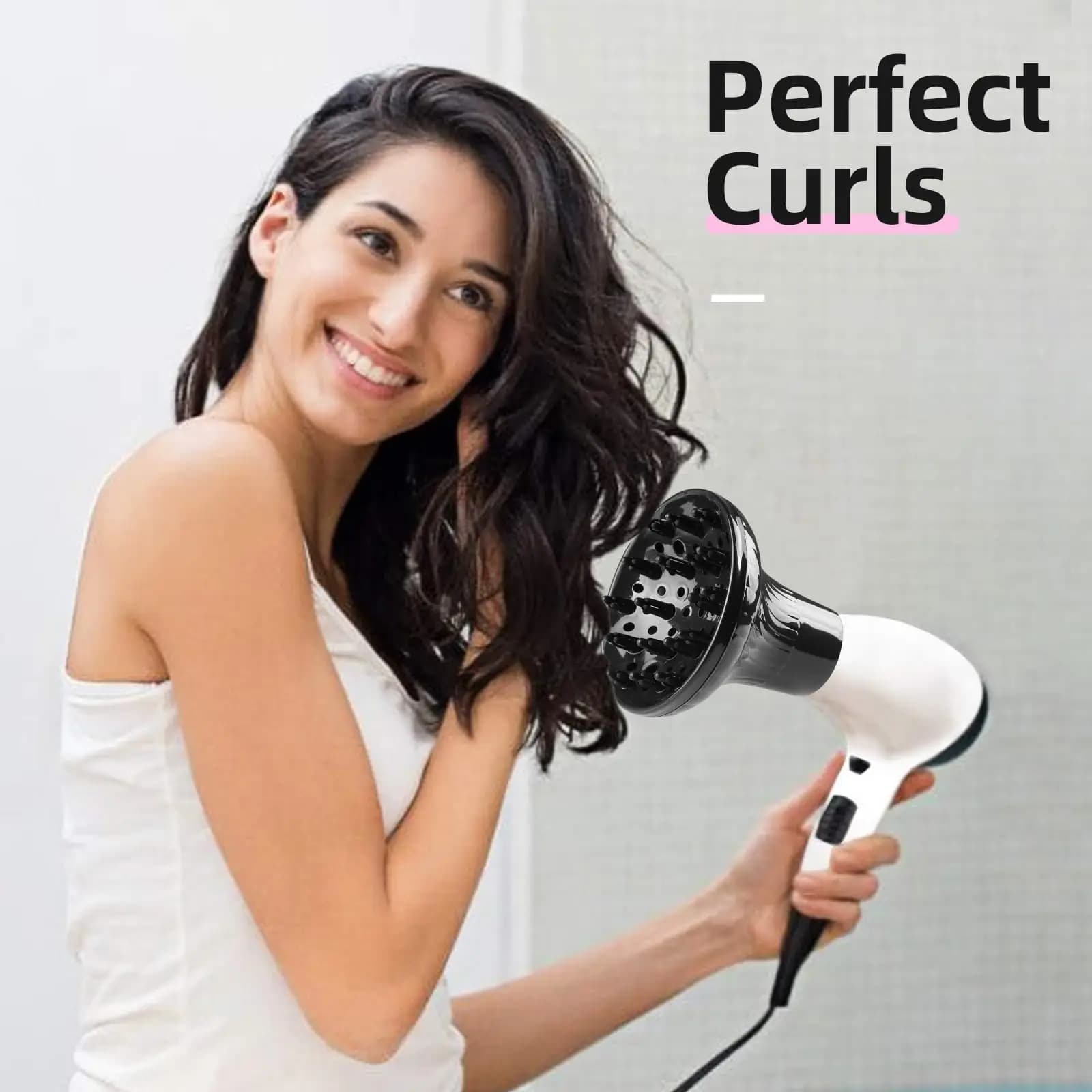 Diffuseur universel pour sèche-cheveux pour femmes, accessoire pour cheveux longs et bouclés, de 3,5 cm à 5 cm, pour cheveux ondulés et lisses, outil de coiffage
