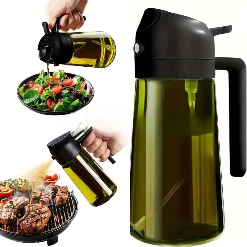 Pulvérisateur d'huile 2-en-1 de 500 ml pour la cuisine