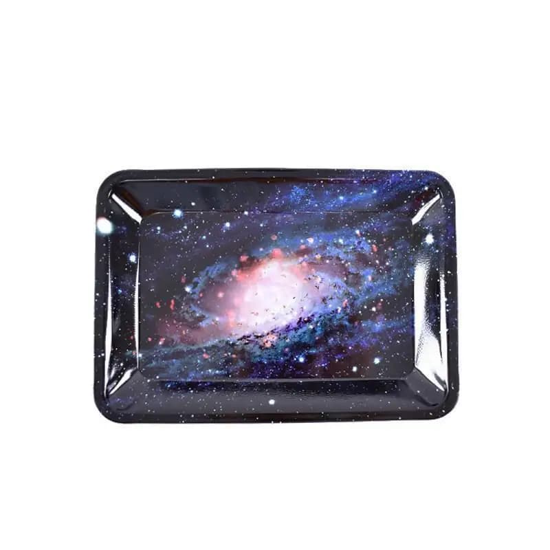 Plateau métallique domestique, récipient à tabac roulant, accessoires pour fumer, plateaux de rangement, divers motifs 18x12.5cm