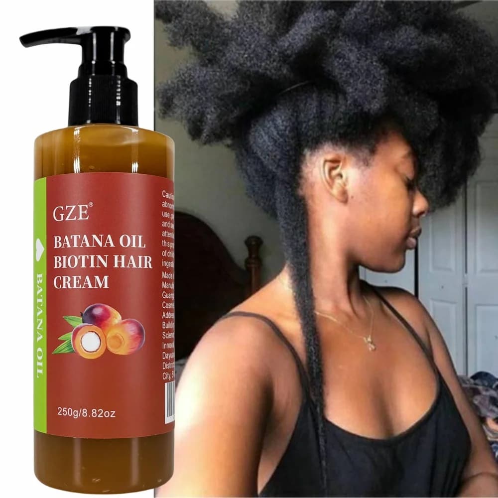 GZE Batana huile biotine crème capillaire cheveux forts Anti-rupture réparation pointes fourchues soyeux pour cheveux secs