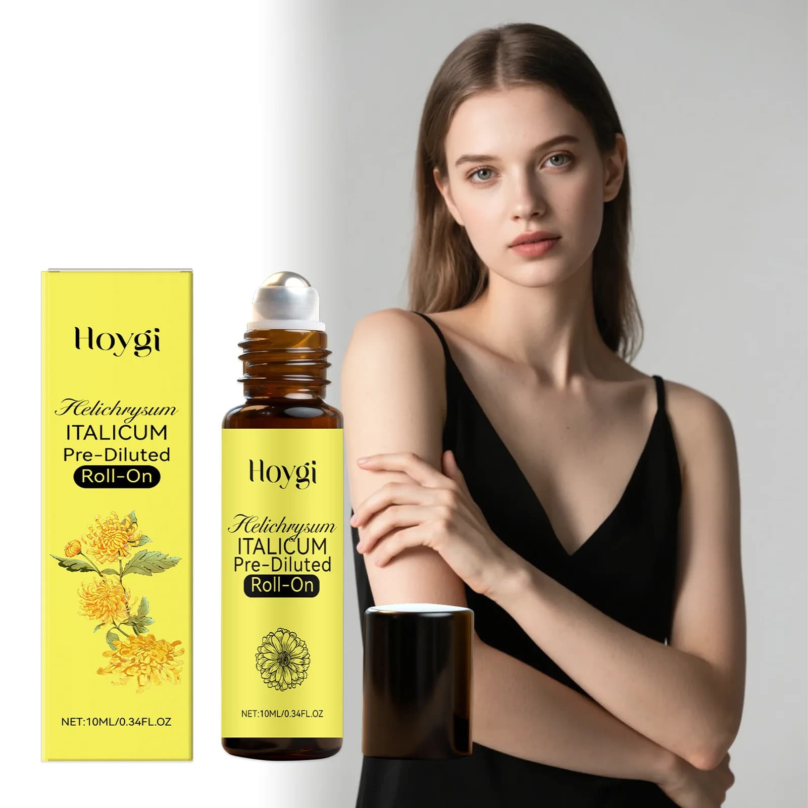Helichrysum Rouleau sur l'huile corporelle pour soulager la peau sèche, huile de Massage hydratante et apaisante avec huile de jojoba, cadeau de soins de la peau d'hiver pour femmes