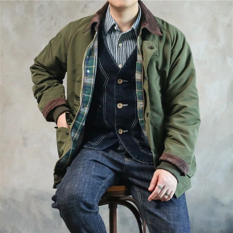 Amekage-Veste coupe-vent britannique imperméable pour homme