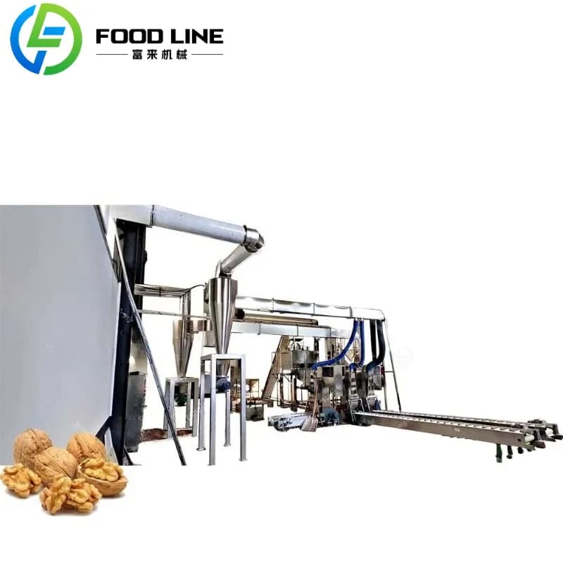 Ligne de décorticage de noix industrielle, usine de traitement complète pour cacahuètes de noix d'amande avec tri et fissuration automatiques