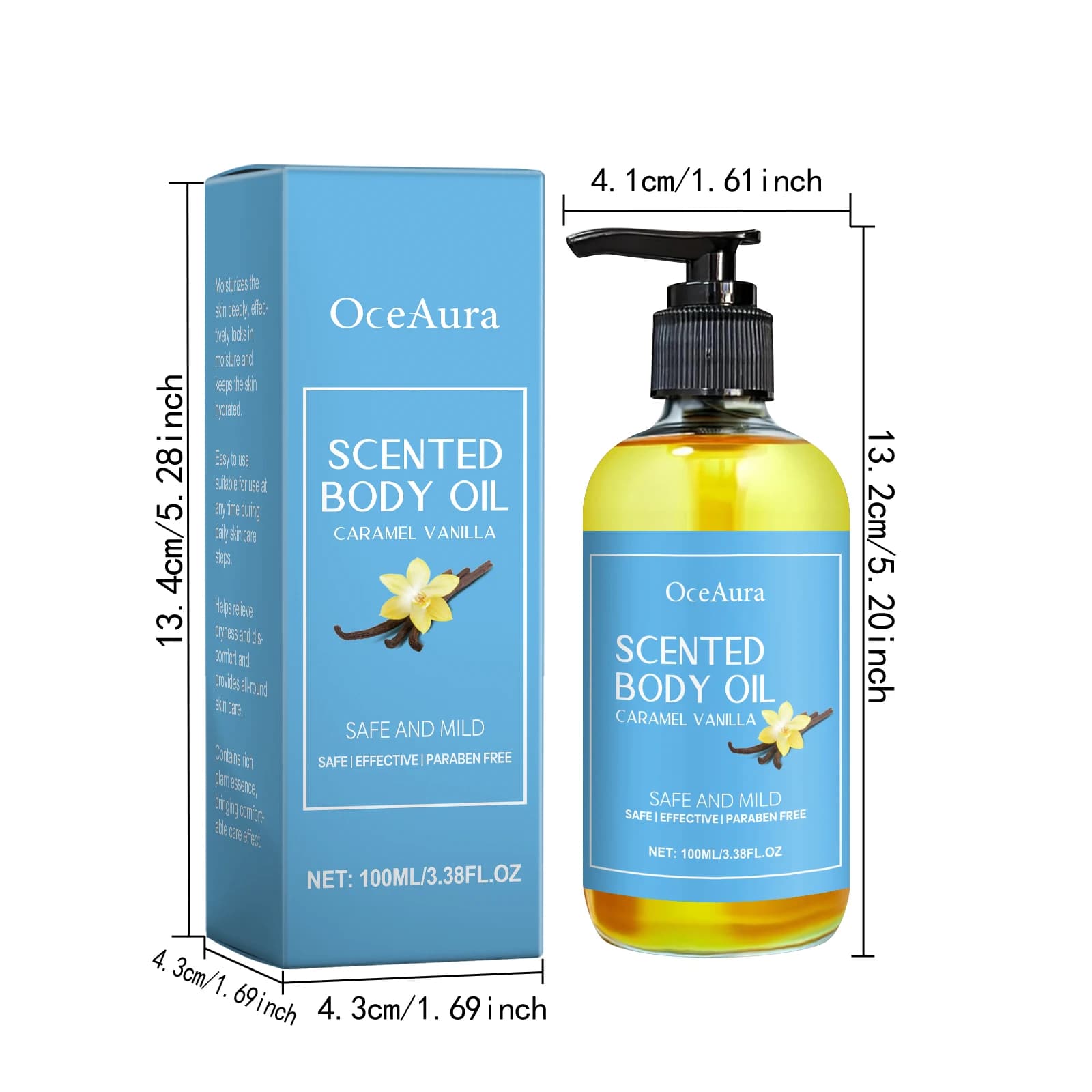 Huile de massage pour le corps à la vanille caramel, hydratante, nourrissante, lissante, soin de la peau, soulagement du stress, relaxation musculaire, huiles de spa pour le corps