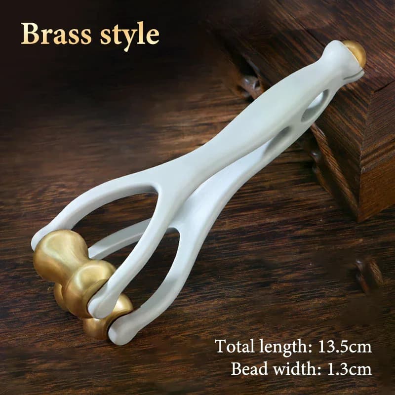 Massage des doigts rouleau à double rangée conception de rouleau en laiton utilisation facile soulager la Fatigue des doigts favoriser le sang outil de Massage des doigts Portable