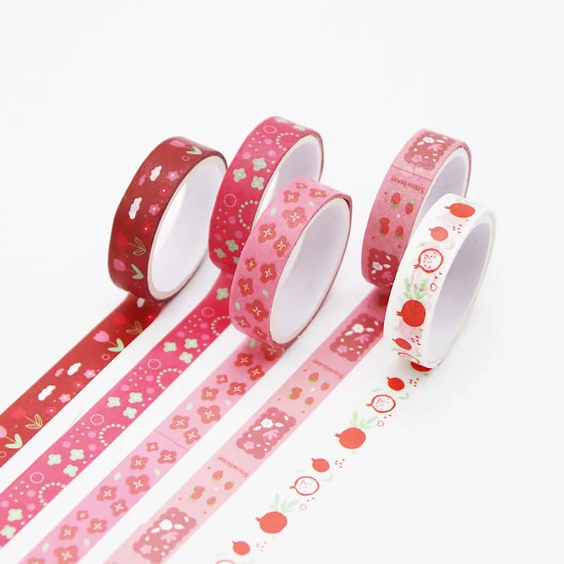 Lot de 5 rouleaux de ruban Washi géométrique rétro