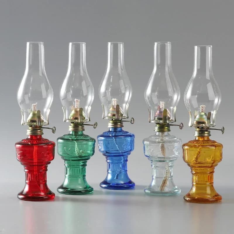 Lampe à huile rustique lanterne Vintage verre kérosène