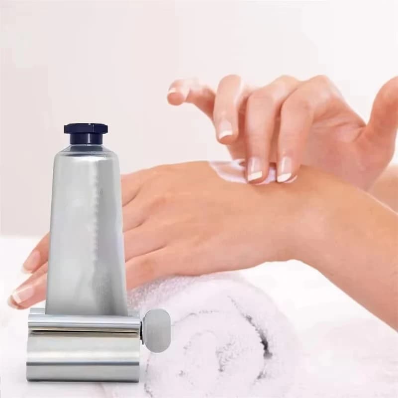 Distributeur rotatif en acier inoxydable pour onguents, cosmétiques, accessoires de salle de bain, et presse-tube de dentifrice