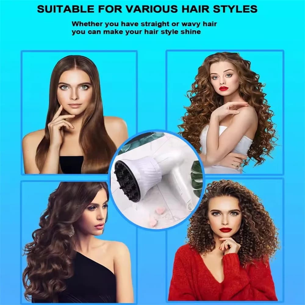 Diffuseur de sèche-cheveux anti-frisottis pour cheveux, accessoire volumisant réglable pour brosses de 1,4 à 2,4 pouces, définit les boucles naturellement