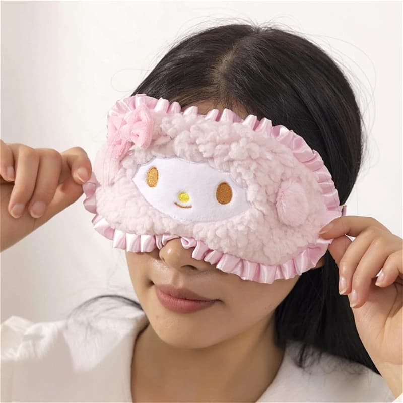 NOUVEAU Masque pour les yeux Hello Kitty, bandeau occultant de dessin animé, mignon Kuromi Melody Cinnamoroll, masque de sommeil, soin des yeux pour la pause déjeuner, cadeaux