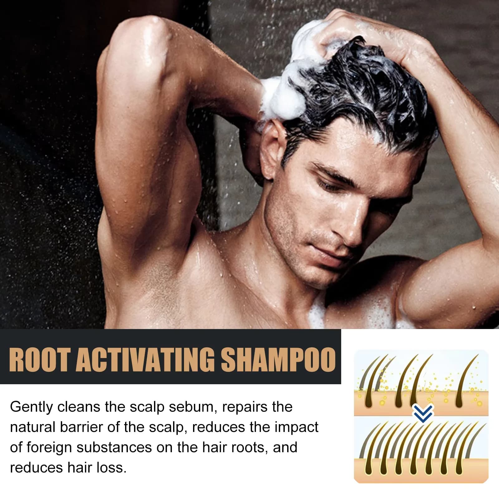 EELHOE shampooing épaississant les cheveux traitement de repousse Anti perte de cheveux renforcer les racines nourrissantes contrôle de l'huile shampooing de croissance des cheveux