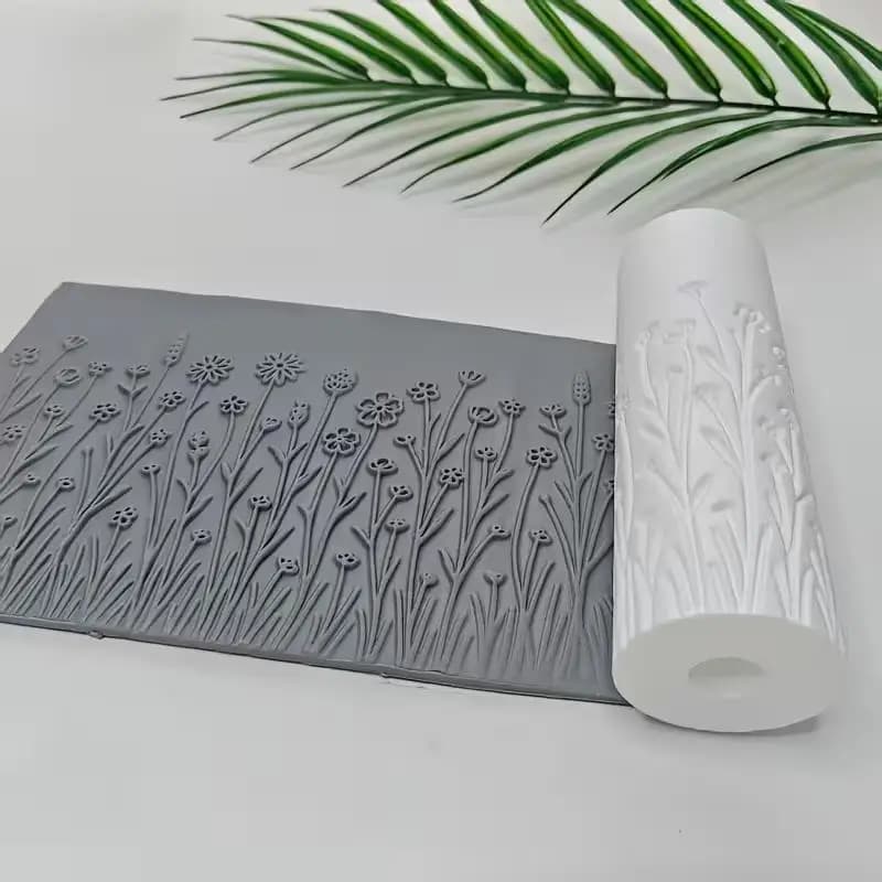 1 rouleau texturé Grassland Breeze – Outil haute précision pour l'argile et la poterie, durable, impressions impeccables