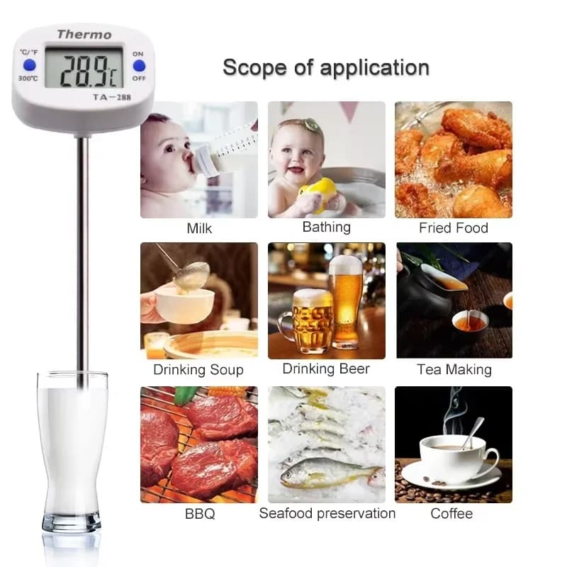 50 ° C à 300 ° C (-58 ° F à 572 ° Thermomètre numérique à sonde pour aliments