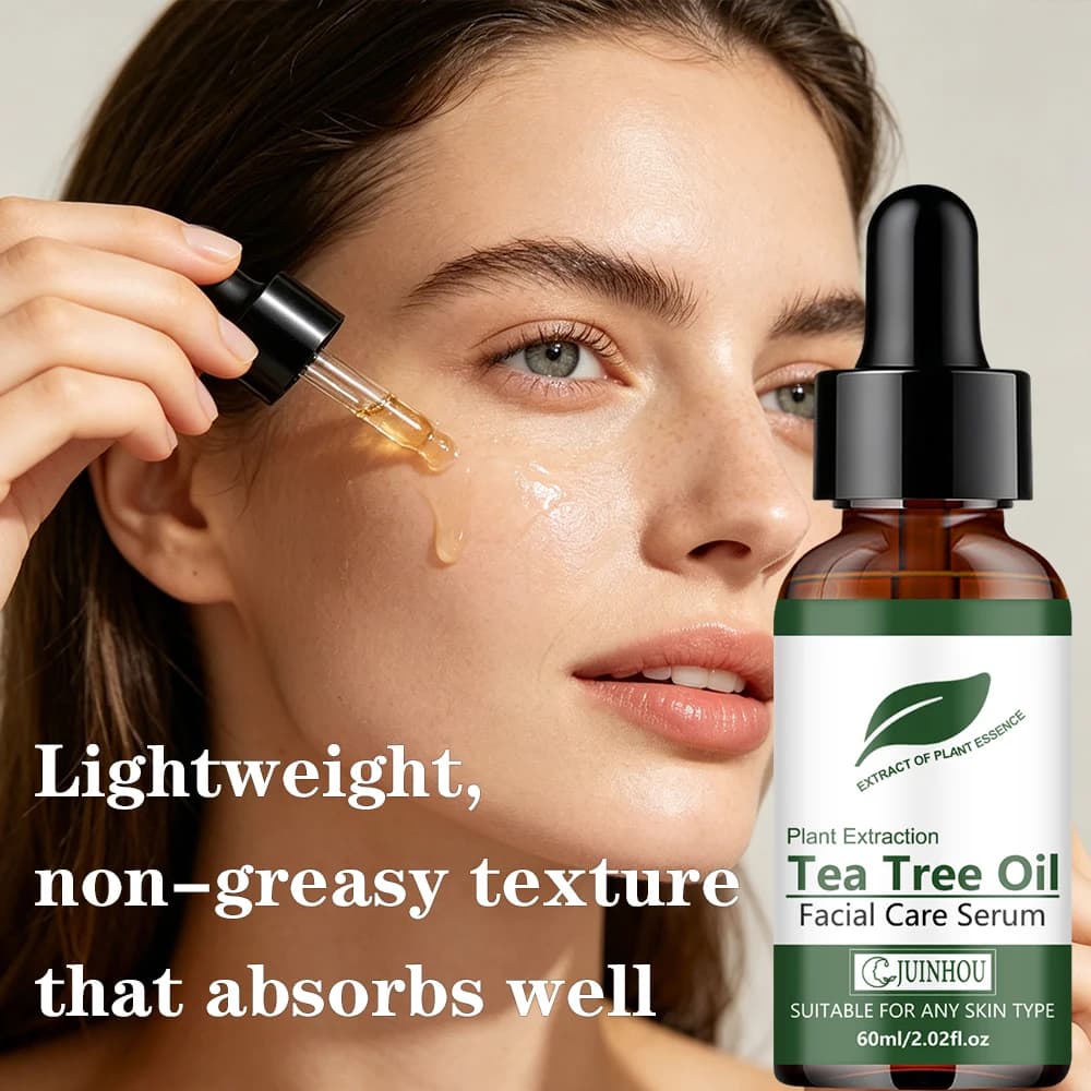 Sérum hydratant pour le visage à l'huile de thé vert JUINHOU, nettoie/propulse la peau, réduit l'apparence des taches brunes, des décolorations