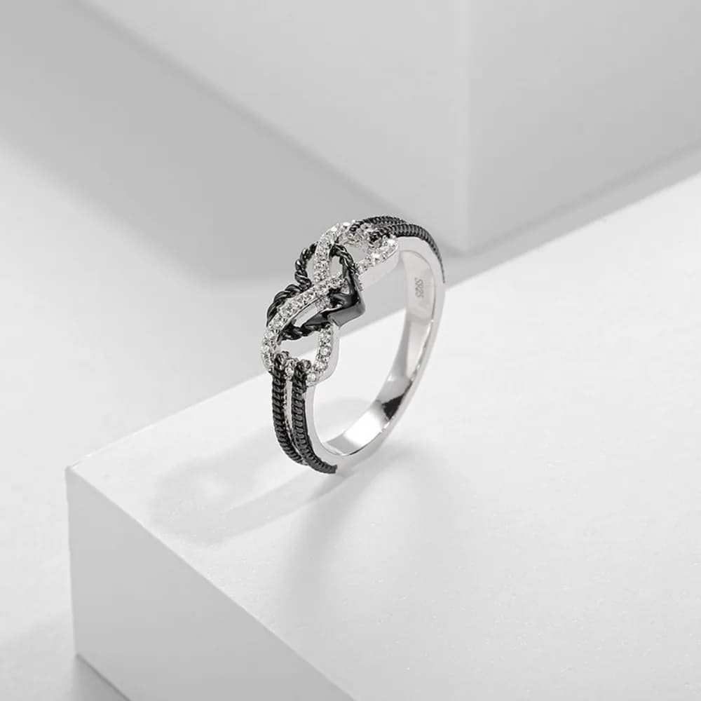 Seulement Love – bagues de Couple en forme de cœur infini noir pour femmes et hommes, bijoux en acier inoxydable pour nouvelle annonce, accessoires gothiques
