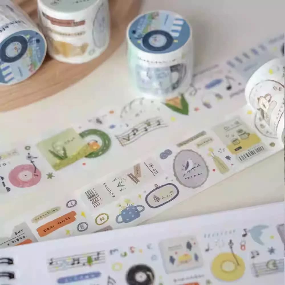 Orange Studio Vintage rétro Note petits rouleaux Washi PET bande planificateur bricolage fabrication de cartes Scrapbooking Plan autocollant décoratif