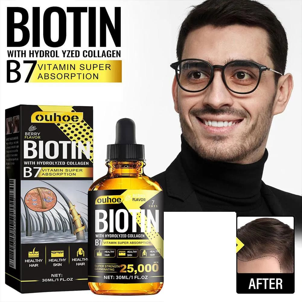 L'huile de croissance des cheveux infusée à la biotine prévient la perte