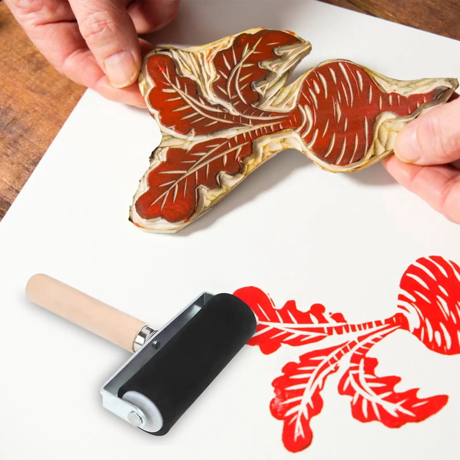 Rouleau professionnel en caoutchouc pour artisanat, peinture à l'encre, gravure, projets artistiques, outil de tamponnage à l'encre, rouleau de peinture