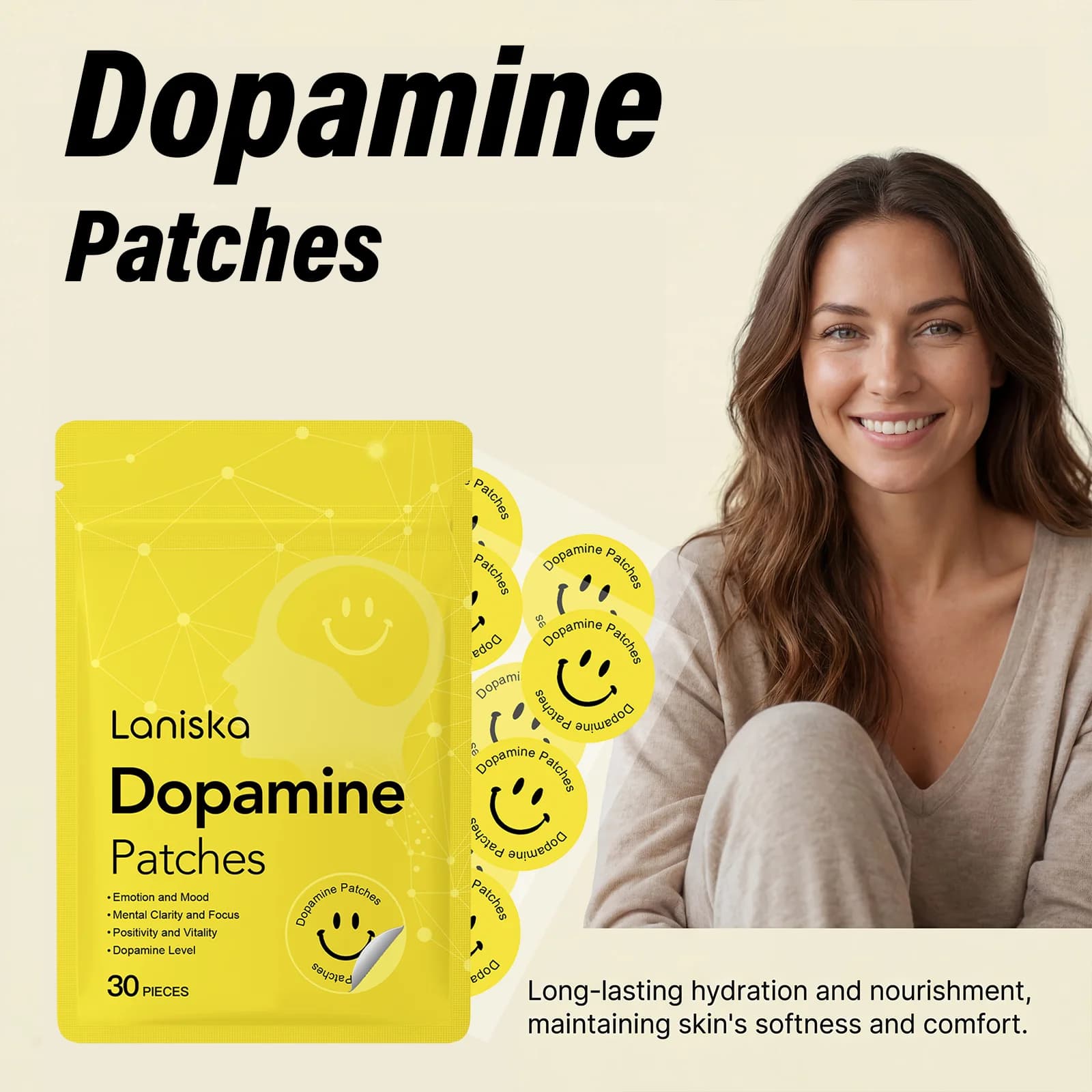 Patchs de Dopamine : Boost de Vitalité, Amélioration Instantanée de l'Humeur et de la Concentration, Soin Corporel Bien-être