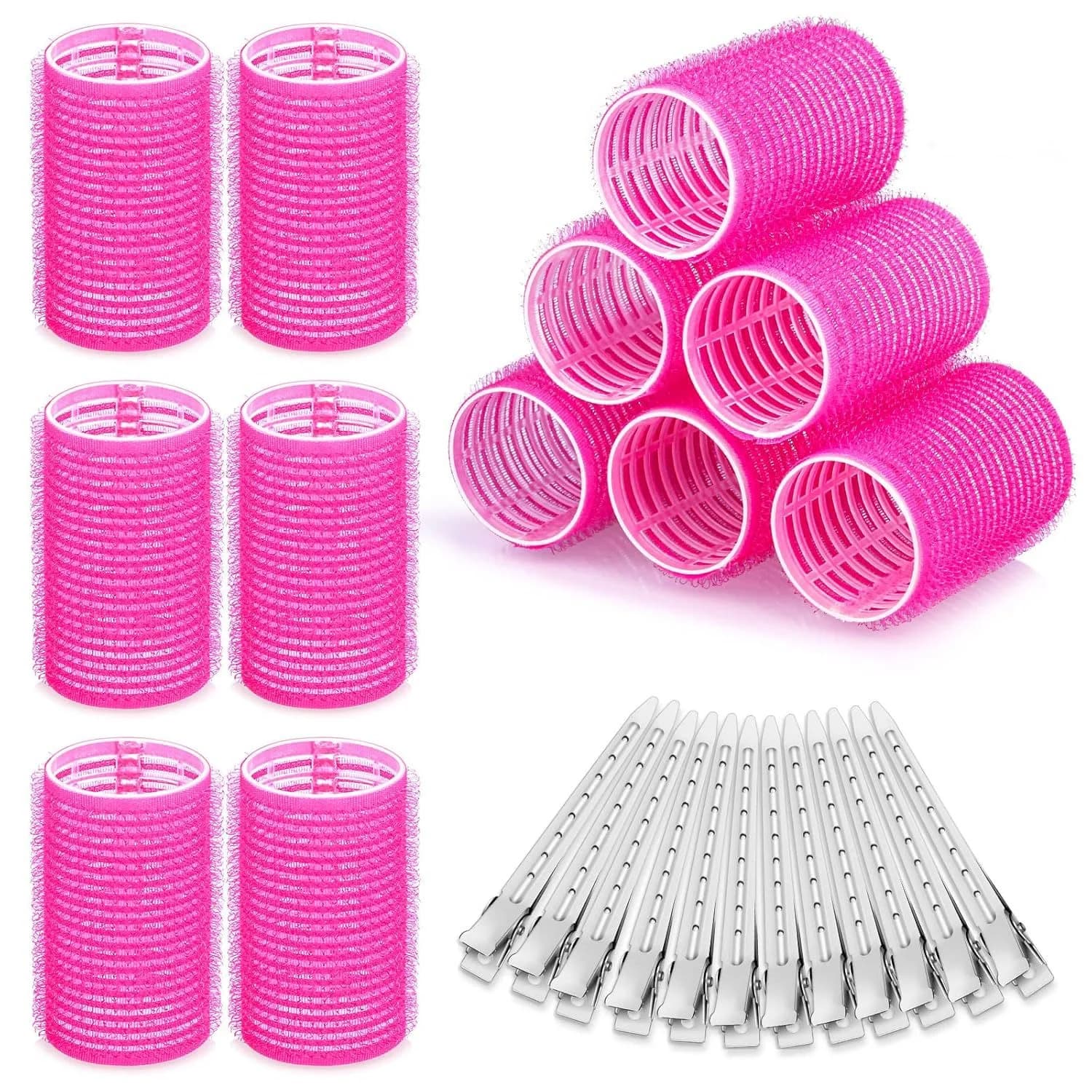 Rouleaux de bouclage de cheveux de différentes tailles pour la coiffure paresseuse bricolage, bigoudis à frange d'air, outil de bouclage de cheveux en plastique
