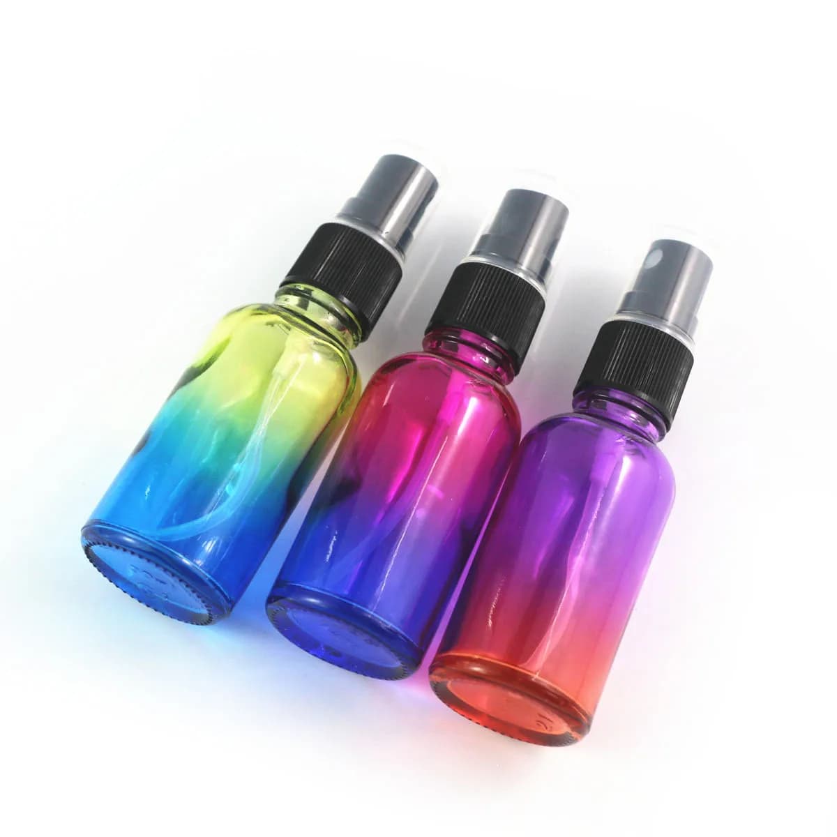 1x 3x Flacons vaporisateurs d'huile essentielle 30ml 100ml, atomiseur de parfum à brume fine, flacon en verre dégradé rechargeable, flacon vide pour shampoing