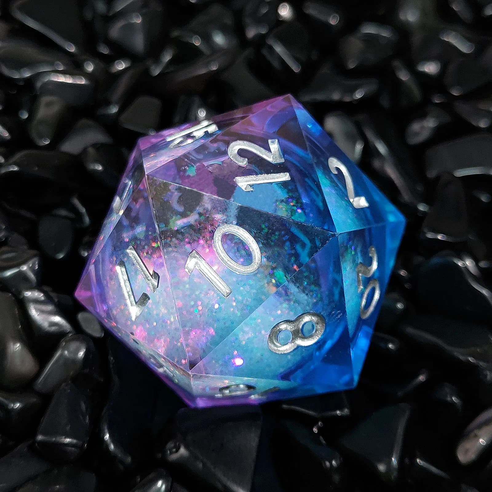 Dés de sable mouvant en résine à 20 faces, noyau liquide de 35mm, DND donjons et Dragons TRPG, jeu de société D20