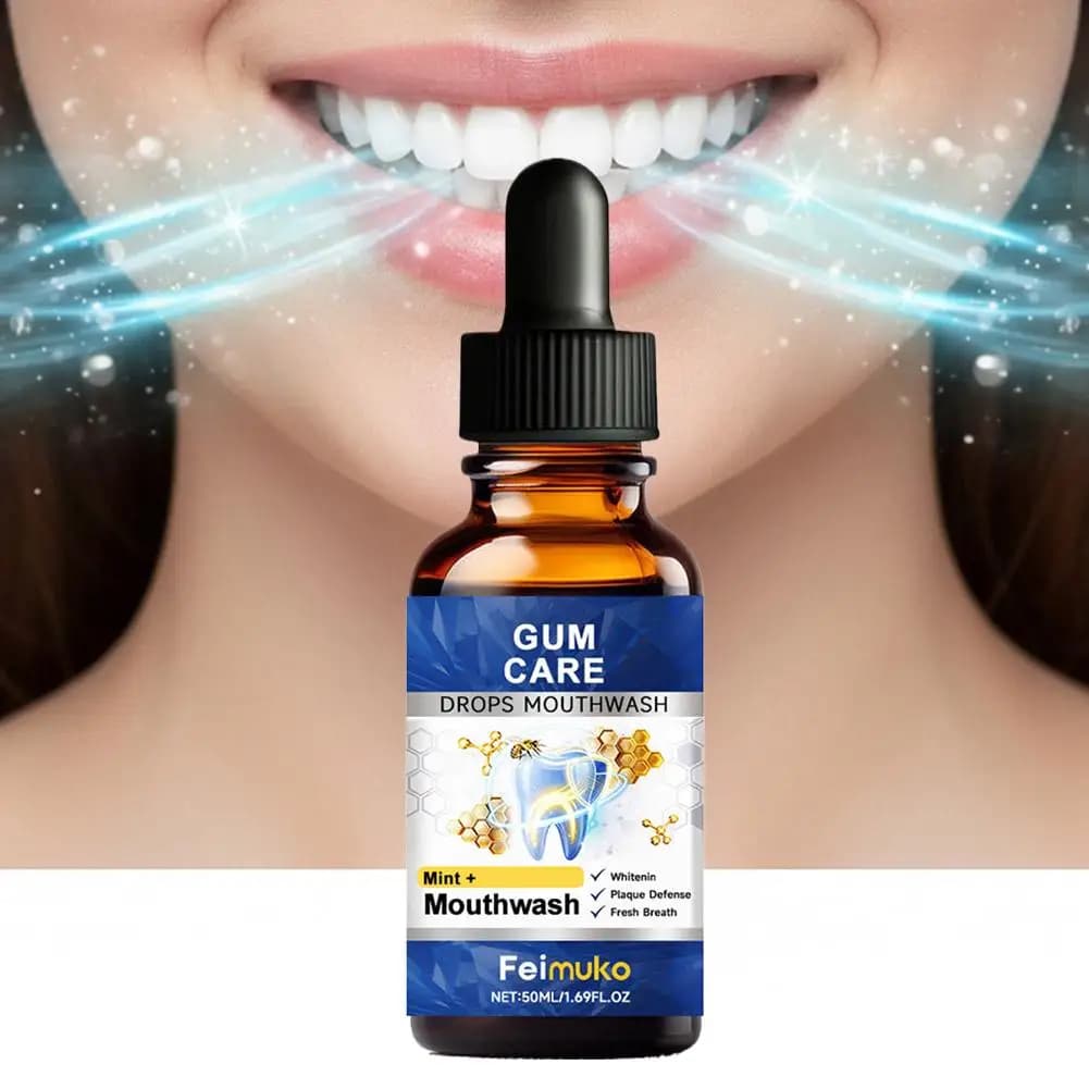 Bain de bouche naturel 50 ml, soin des gencives, apaisant et nettoyant, élimine la mauvaise haleine, pour un sourire confiant