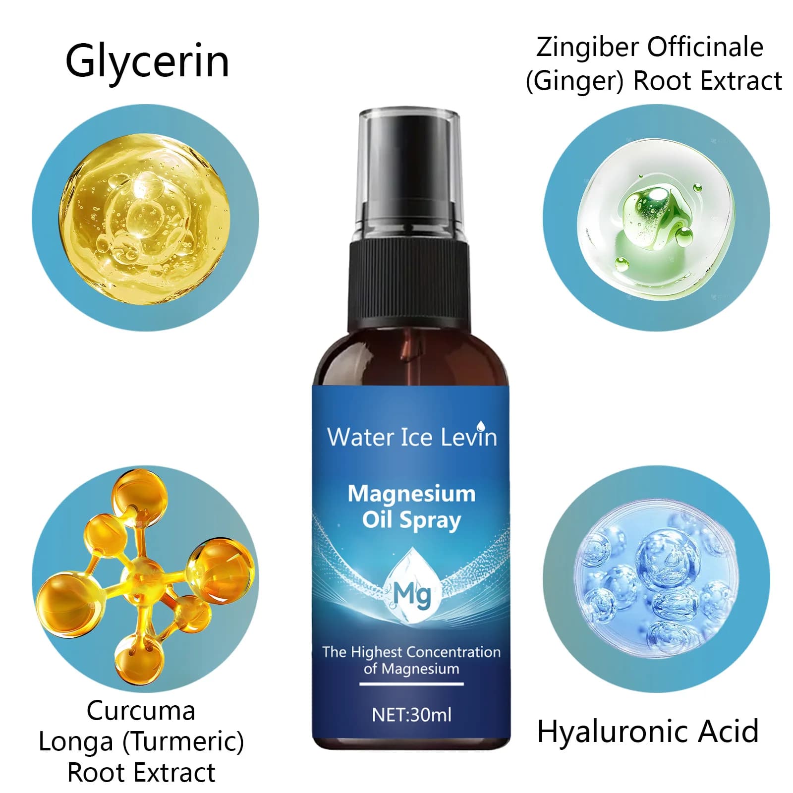 Spray d'huile de magnésium, soins pour la peau du visage et du corps, huile essentielle de massage hydratante