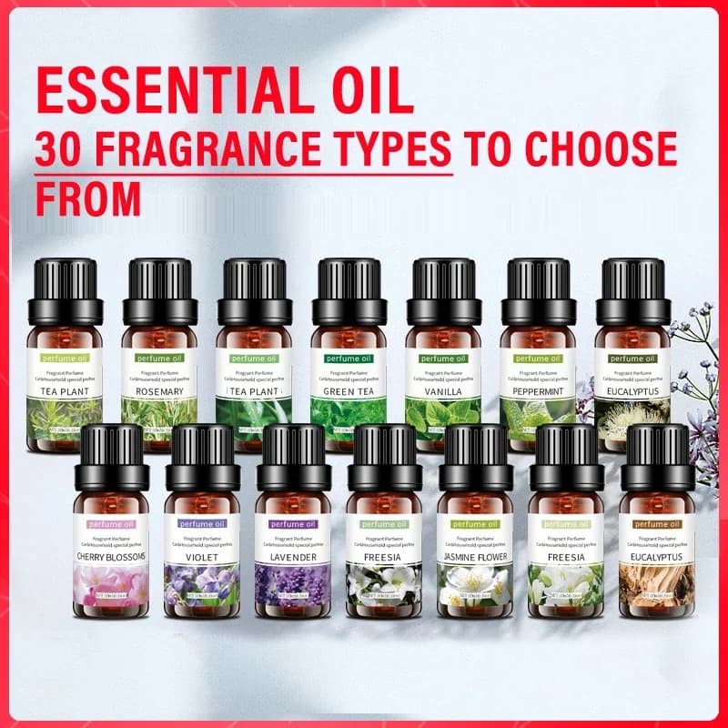Huile essentielle végétale naturelle 10ml Eucalyptus Rose Freesia Gardenia vanille menthe poivrée 1 pièces huile essentielle d'arôme pour diffuseur