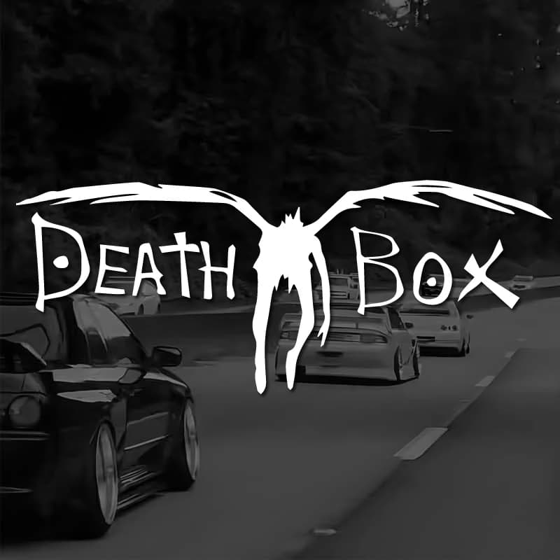 Autocollant "DEATH BOX", créatif et drôle pour les fans de dessins animés, autocollant de haute qualité pour voitures, camions, motos et lapmédication!