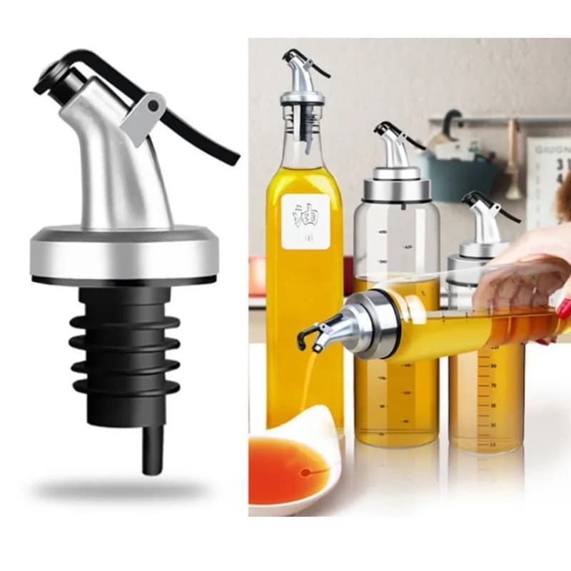 Bouteille distributrice d'huile d'olive avec bouchon de vin anti-fuite, conçue pour un bec verseur de vinaigre, de Sauce, de vin ou de salade