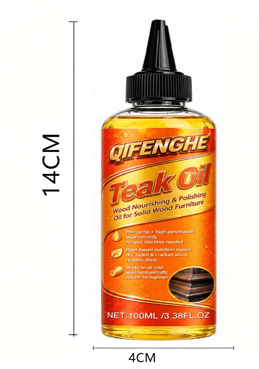 Huile de teck professionnelle pour meubles en bois 100ML, soin nourrissant facile à appliquer pour réparer le bois endommagé et restaurer une brillance durable