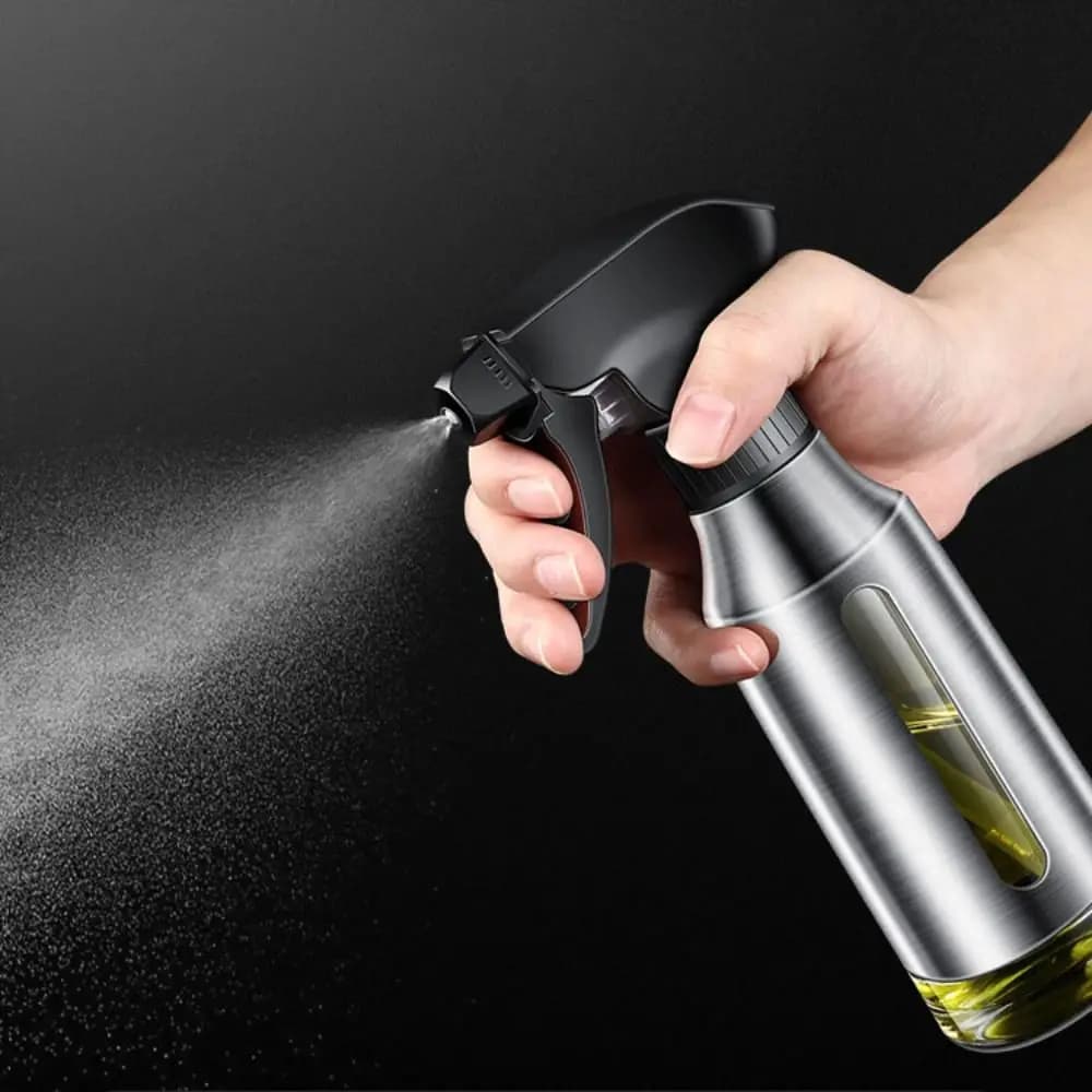 Bouteille de pulvérisation d'huile corporelle en acier inoxydable, outil de barbecue, pulvérisateur d'huile Visible de 180ml, distributeur d'huile étanche, cuisson