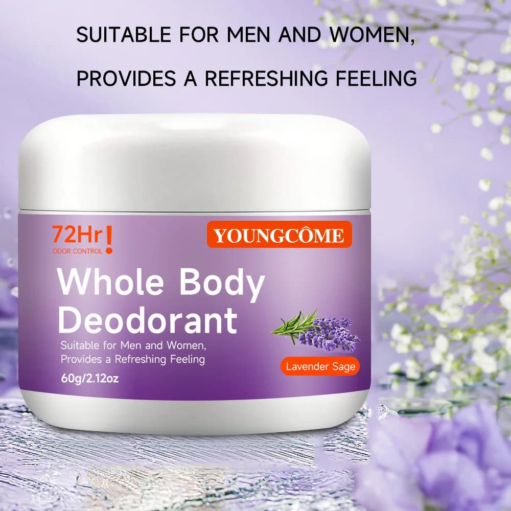 Bâton déodorant naturel pour tout le corps, Base d'huile de noix de coco, sans alcool, ensemble de 60g, déodorant pêche adapté aux voyages, élimination des aisselles