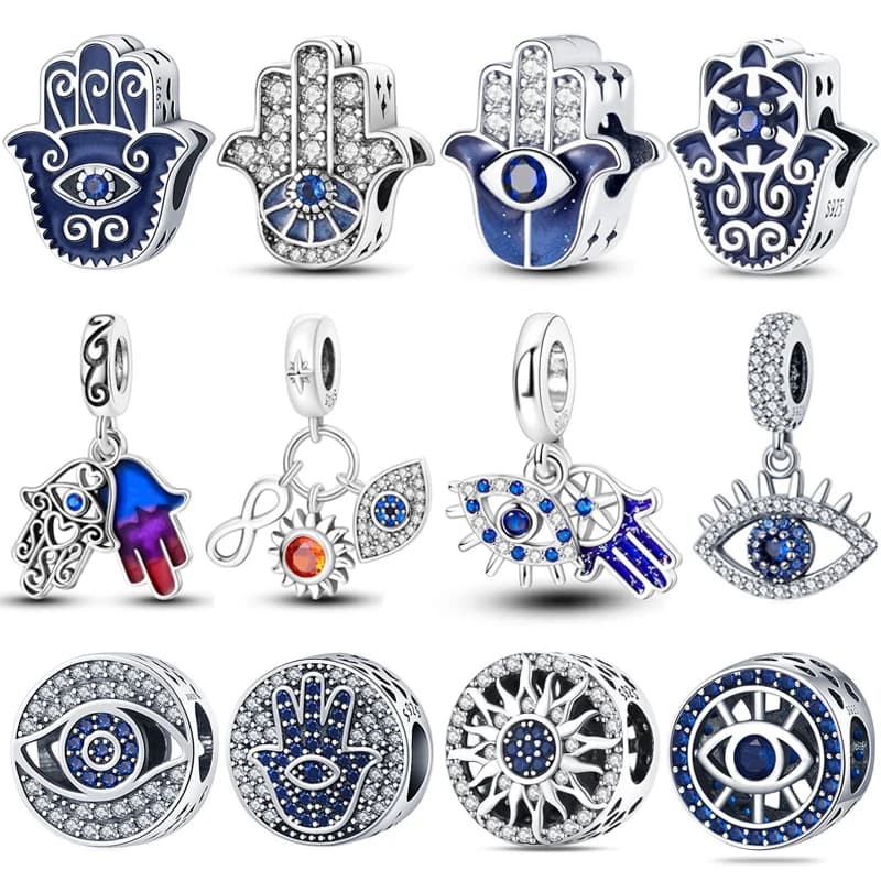 Breloques tendance en argent sterling 925, main de Dieu, œil du diable, perles pendentifs pour femmes, bracelets originaux 925, bijoux DIY, cadeau