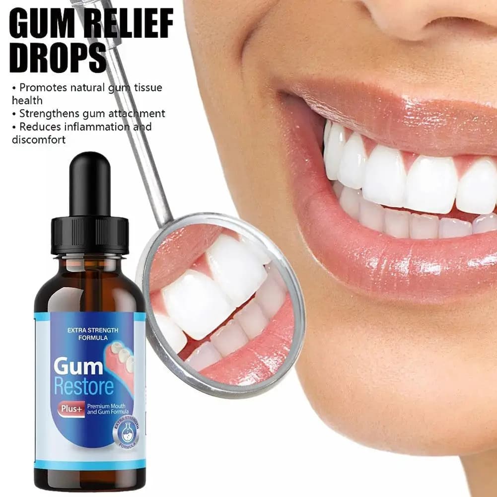 Gouttes Réparatrices pour les Gencives : Soin Naturel pour la Santé des Gencives, Nettoyage et Entretien Bucco-dentaire, Soin Parodontal, Renforcement des Dents et des Gencives