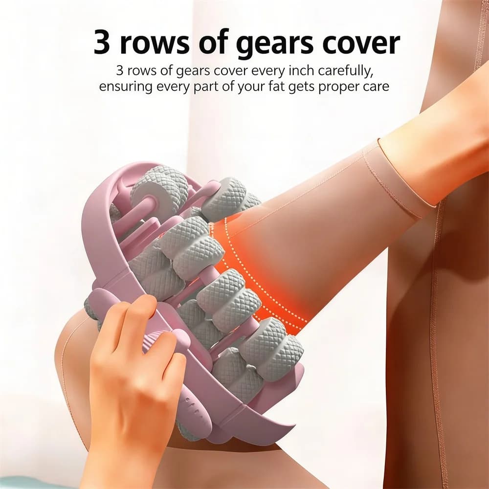 Rouleau de massage anti-cellulite pour les jambes, rouleau de massage de bureau, rouleau de massage portable pour hommes et femmes, soulage les douleurs et les gonflements